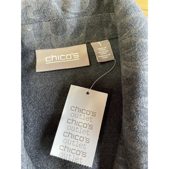 CHICO'S Outlet NWT Jarrah Jacket Top Size 1 Grey Gray Swirls - Picture 11 of 11